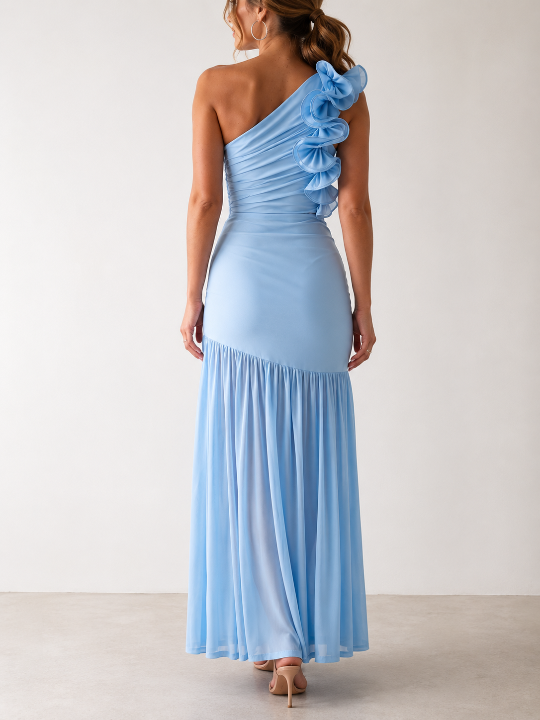 Aurelia One-Shoulder Ruffle Maxi Dress