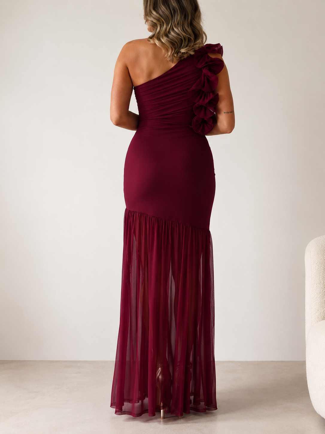Aurelia One-Shoulder Ruffle Maxi Dress
